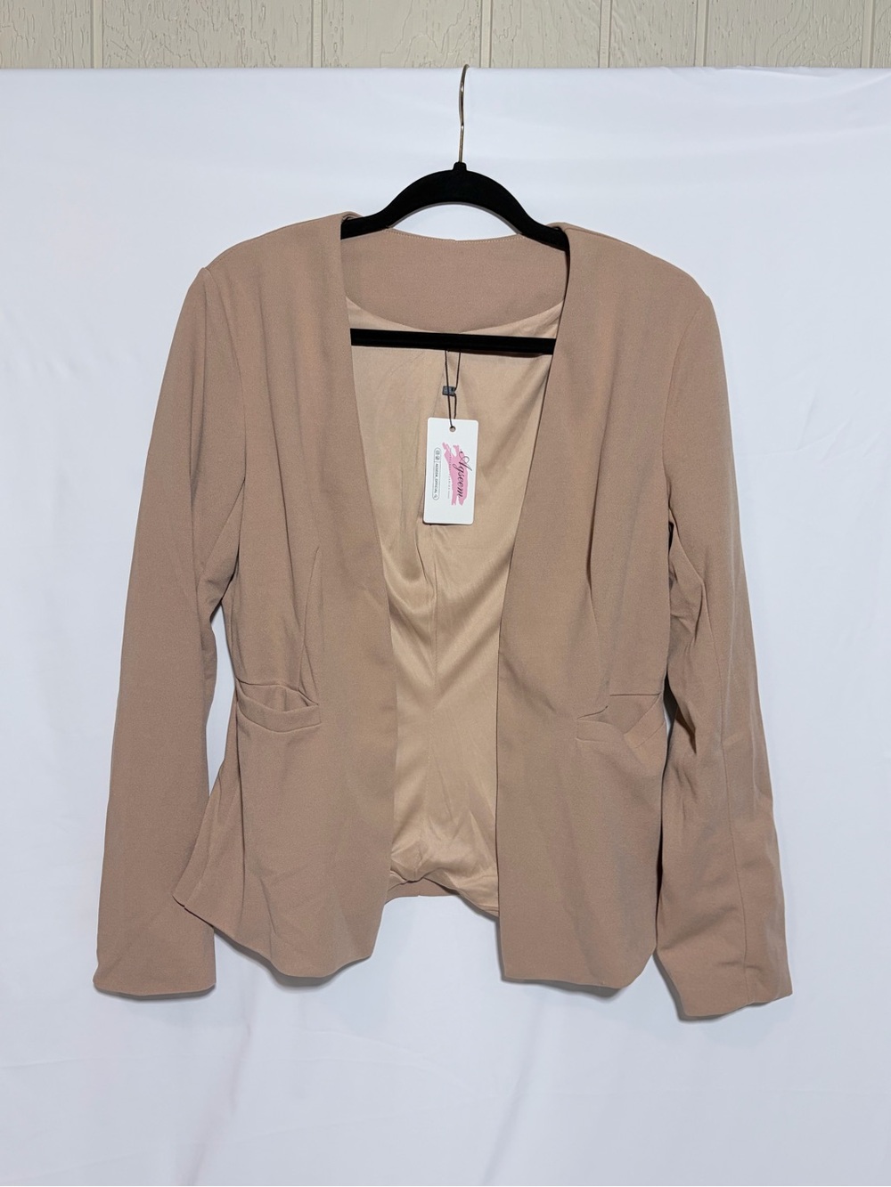 Women's Open-Front Blazer Jacket - Taupe size M